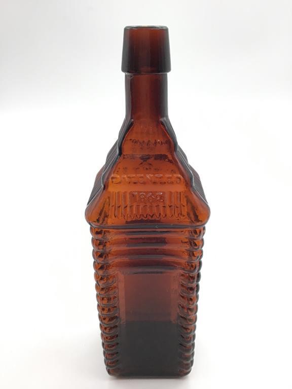 Antique Dark Amber Bitters Bottle  Marked ST.