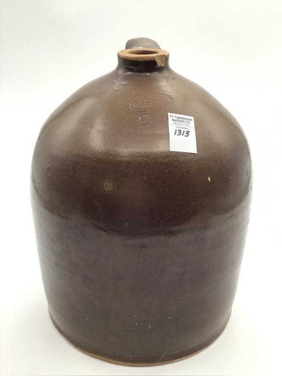 Brown Crock Jug Marked Bech &  Bro