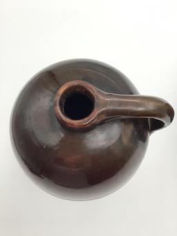 Lot of 2 Brown Peoria Pottery Crock Jugs