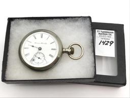 Silver Hampden Watch Co. Open Face Pocket