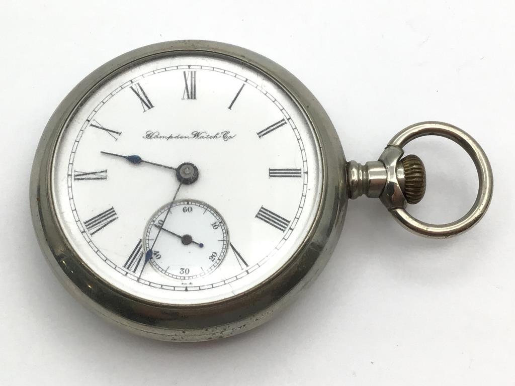 Silver Hampden Watch Co. Open Face Pocket