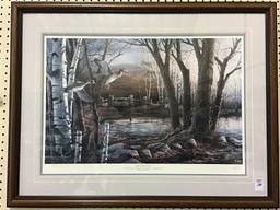 Framed "Riverside Pond" Print-1995 An Ideal Water