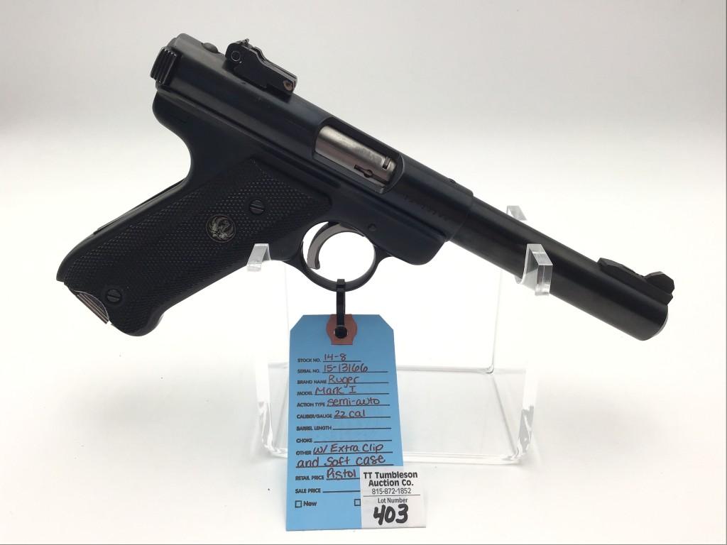 Ruger Mark I Target 22 Cal Semi Auto Pistol
