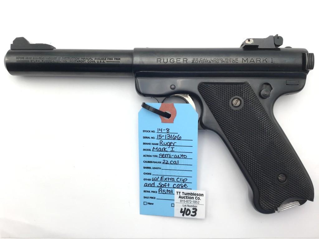 Ruger Mark I Target 22 Cal Semi Auto Pistol