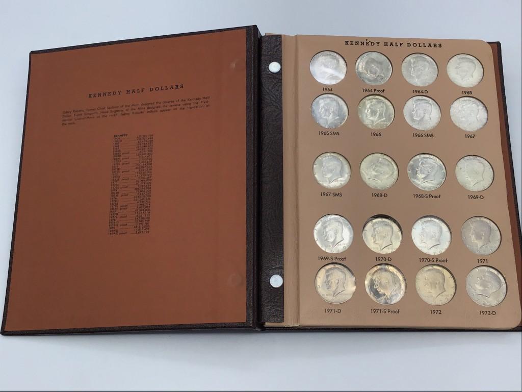 Folder w/ Kennedy Half Dollars Including