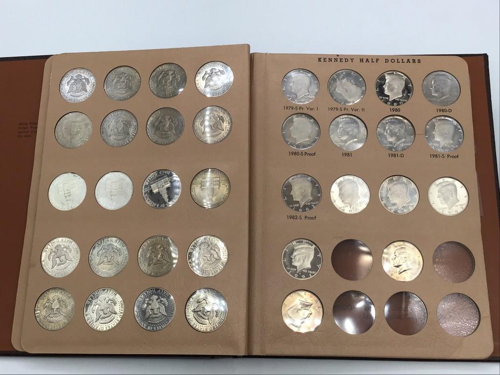 Folder w/ Kennedy Half Dollars Including