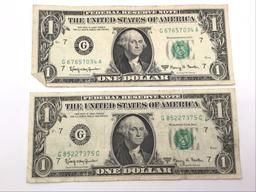 Lot of 5 Paper Currency Including 3-Ten Dollar