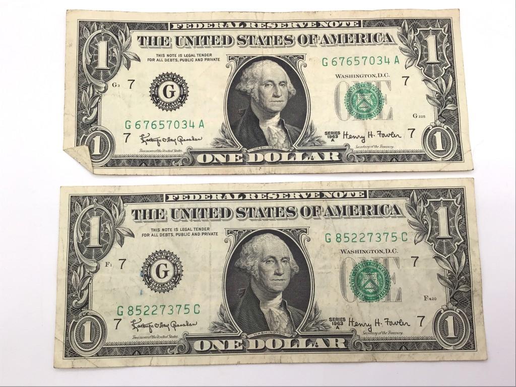 Lot of 5 Paper Currency Including 3-Ten Dollar