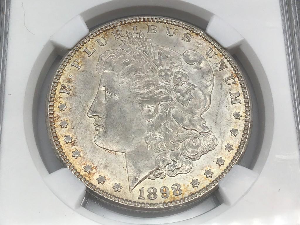 Graded 1898O MS63 Morgan Silver Dollar by NGC