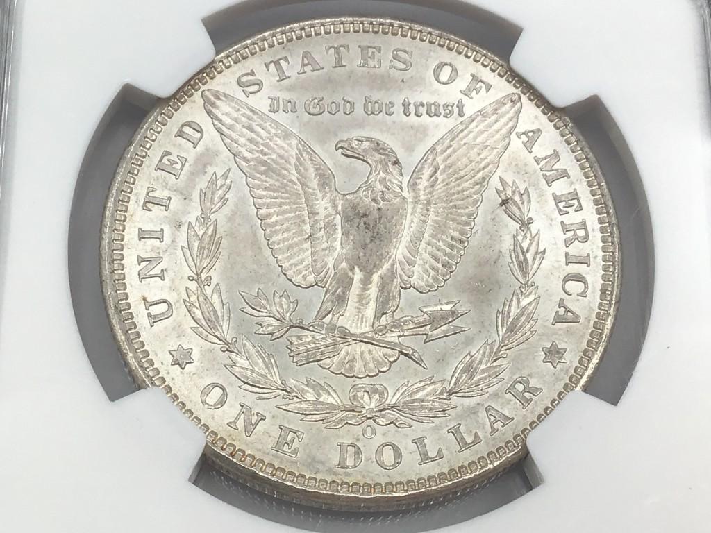 Graded 1898O MS63 Morgan Silver Dollar by NGC