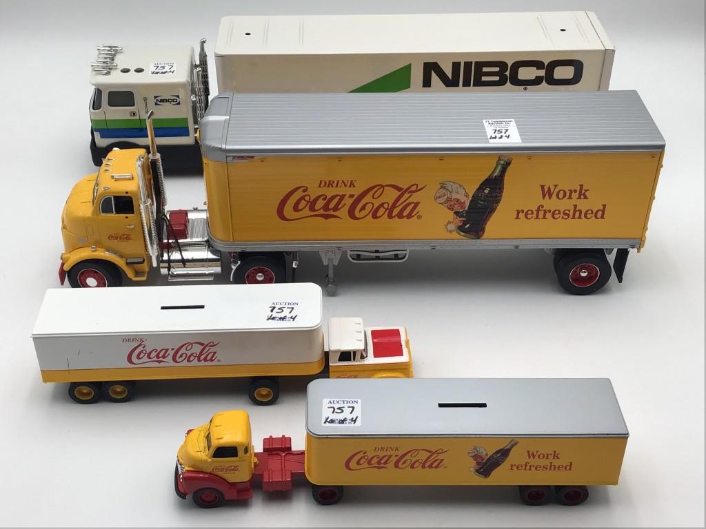 Lot of 4 Including Lg. Coca Cola Semi
