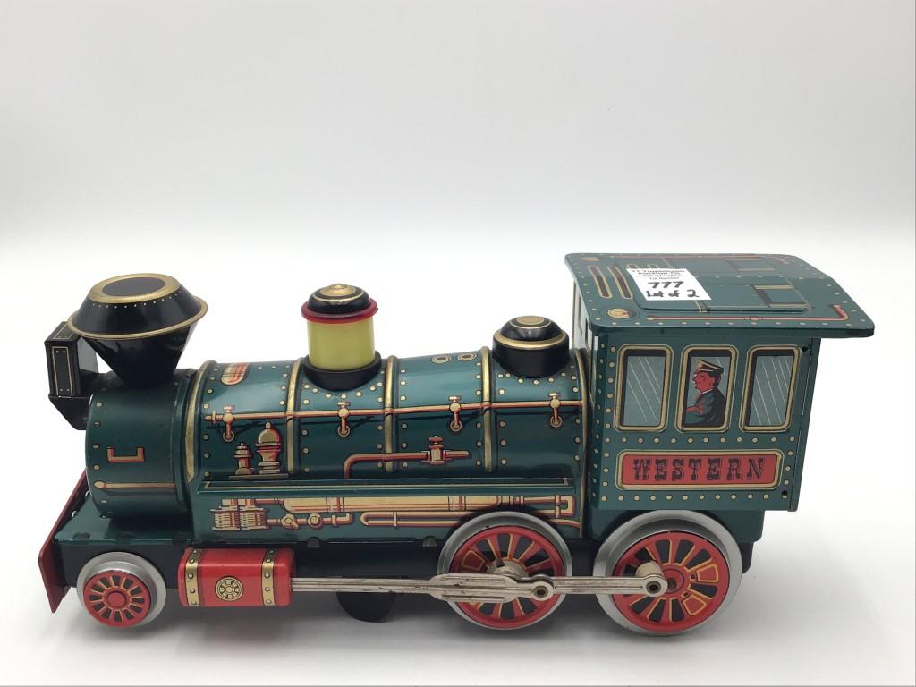 Lot of 2 Battery Operated Tin Locomotives-