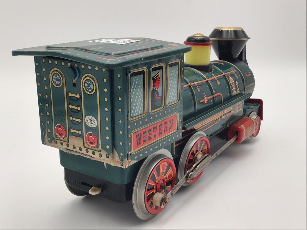 Lot of 2 Battery Operated Tin Locomotives-