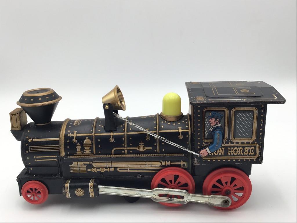 Lot of 2 Battery Operated Tin Locomotives-