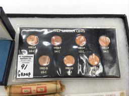 Group of Coins Including Roll of Bi-Cenn Quarters