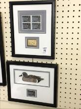 Lot of 2 Framed Ducks Unlimited  Stamp Prints