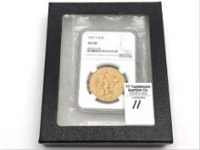 Graded 1857-S AU58 Liberty Head 20 Dollar