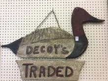 Vintage Decoy's Traded Sign