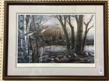 Framed "Riverside Pond" Print-1995 An Ideal Water