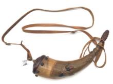 Very Nice & Unique Carved Powder Horn