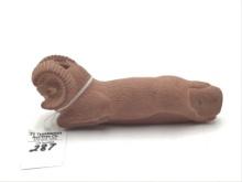 Carved Ram Design Pipe by Ken  Miles Henry, IL