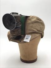 Vintage Cloth Miners Hat w/ Attached
