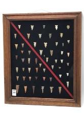 Nice Framed Collection of 55 Authentic Arifacts
