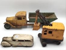 Lot of 3 Older Toys Including Ambulance,