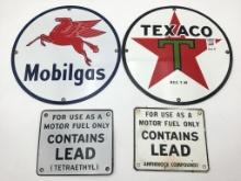 Lot of 4 Contemp Porcelain  Signs