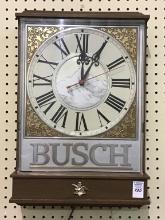 Lighted Busch Beer Sign w/ Clock (13 X 18)
