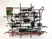 Flourscent Tube Beer Sign-Budweiser Supports