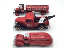 Lot of 3 Various Texaco Trucks & Banks
