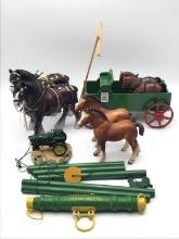 Horse Drawn Wagon, 2 Bryer Horses, Tractor