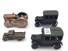 Lot of 4 Metal & Iron Trucks Including Sm.