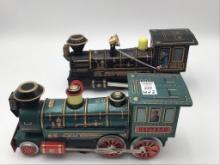 Lot of 2 Battery Operated Tin Locomotives-