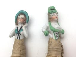 Lot of 3 Including Vintage Half Doll Pin Cushion