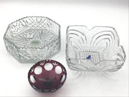 Lot of 3 Including 2 Lead Crystal Bowls-