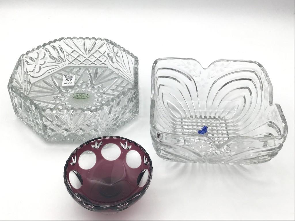 Lot of 3 Including 2 Lead Crystal Bowls-