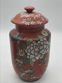 Lot of 2 Floral Decorated Oriental Pieces