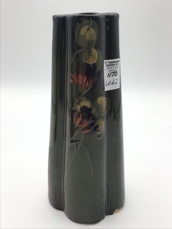 Lot of 2-Floral Decorated Weller Pottery Vases
