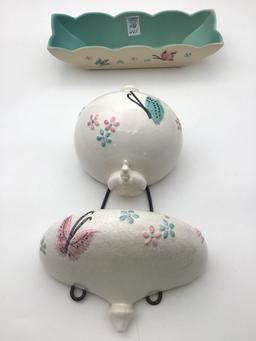 Lot of 2 Hull Pottery Butterfly Pieces Including