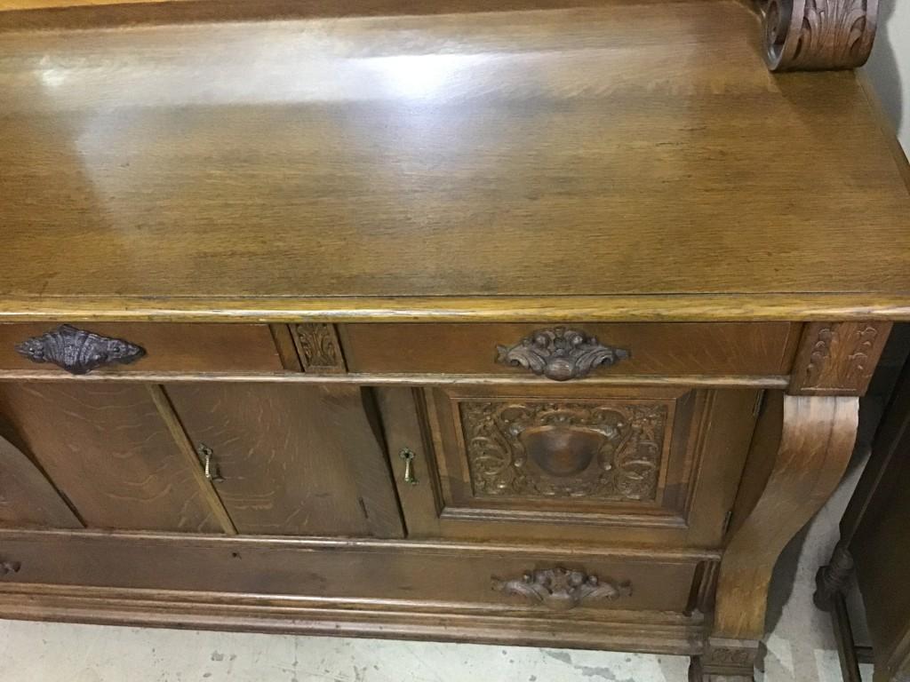 Lg. Beautiful Carved Side Board Cabinet w/