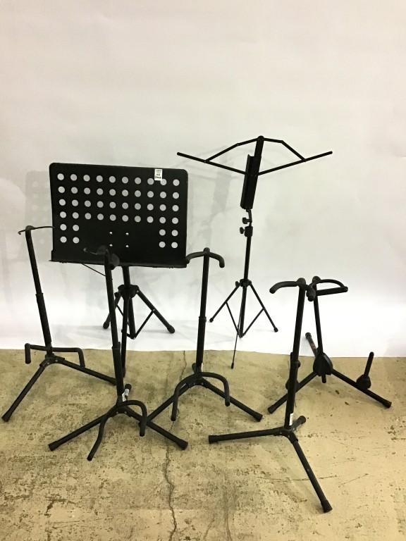 Group of Mostly Musical Instrument Stands, and Two
