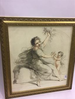 Framed Contemp, Print of Angels