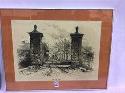 Lot of 2 Contemp. Framed Prints Including