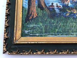 Sm. Framed Painting on Board of Country