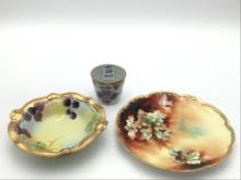 Lot of 3 Hand Painted Pieces Including