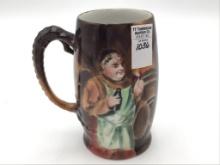 Hand Decorated Mug w/ Dragon Design Handle