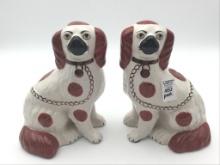 Pair of Staffordshire Dog Statues-Made