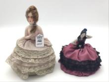 2 Vintage Half Doll Pin Cushions